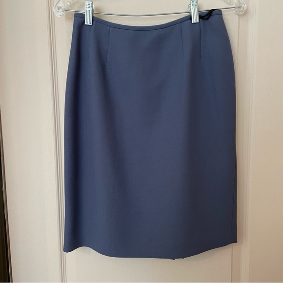 KASPER vintage grey/powder blue formal / dressy suit set with skirt 6P - Picture 6 of 8